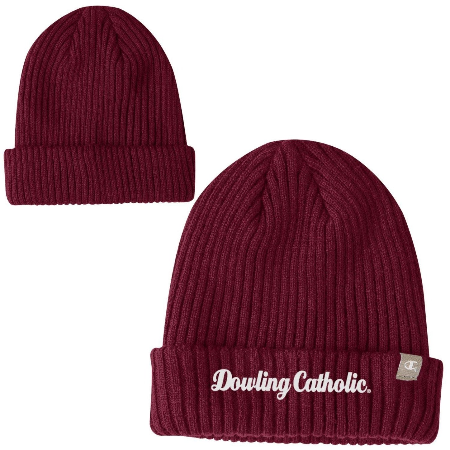 Champion Rib Beanie with Cuff - Maroon