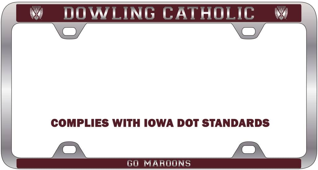 Brushed Zinc & Enamel License Plate Holder