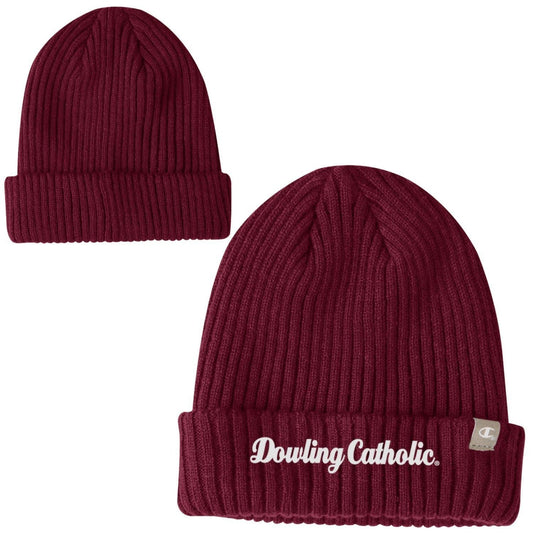 Champion Rib Beanie with Cuff - Maroon