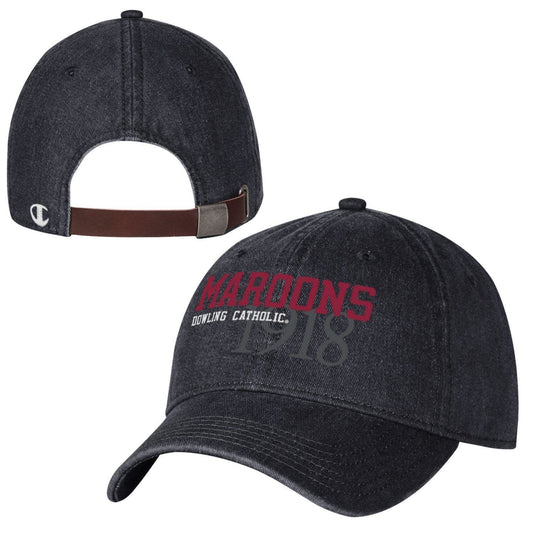 Champion Pigment Dyed Dad Hat with Leather Strap